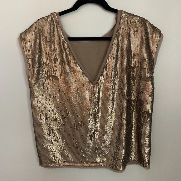 Gold Sequined Top - Picture 1 of 3